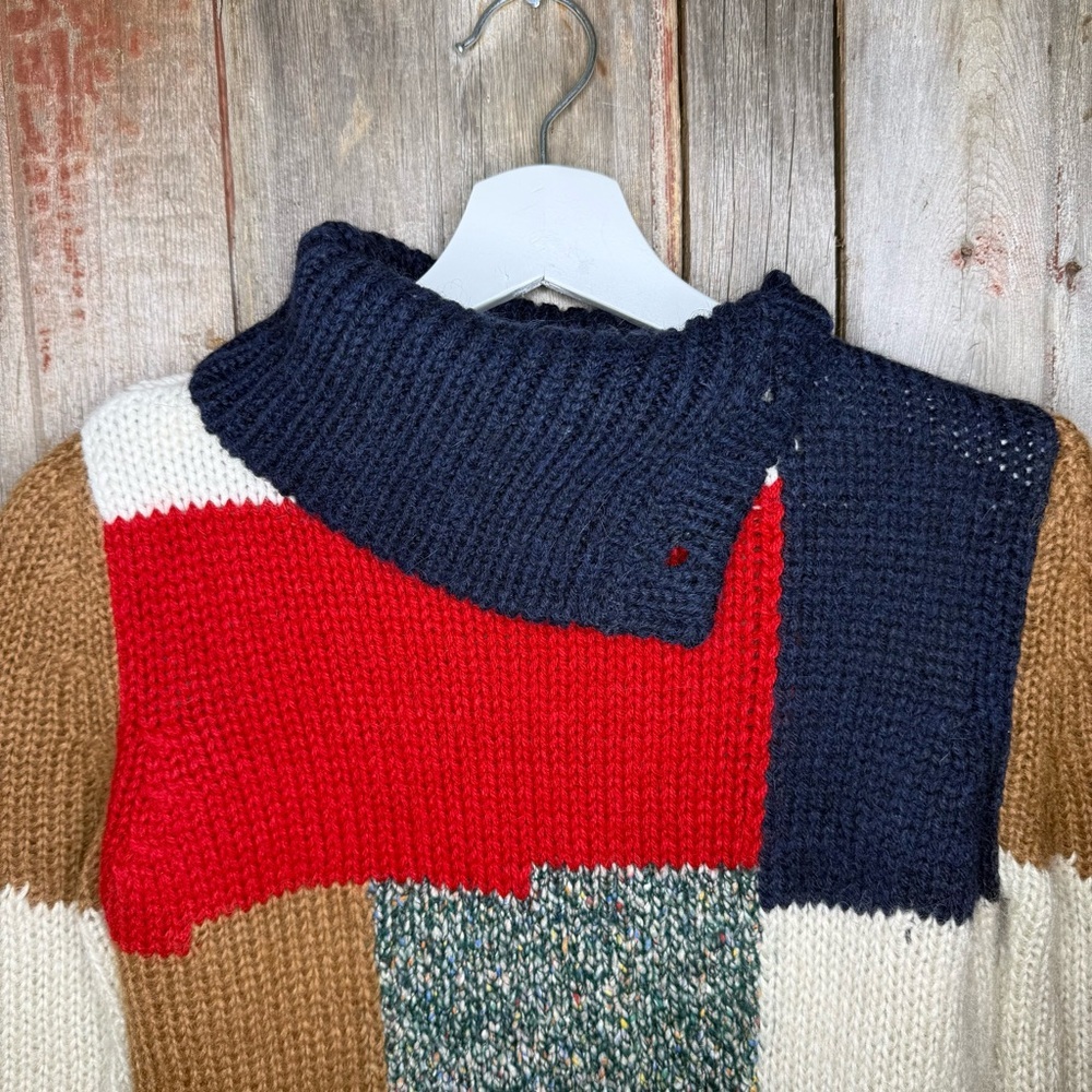 Vanessa Bruno Athe Patchwork Knit Pullover Turtle… - image 3